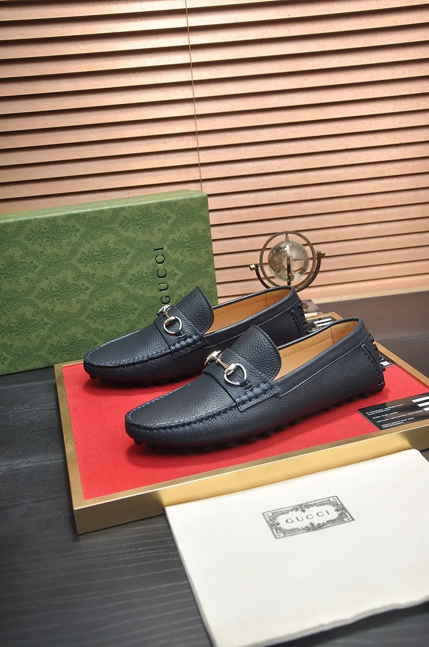 Men's Men's Shoes💰420💶【GUCCI】 (High-end Niuli) New 🍀Gucci*——Gucci Doudou Shoes! Made of imported original cowhide, the inner top layer is comfortable cowhide lining! Original wear-resistant rubber outsole! High quality products! Code number 38-44!